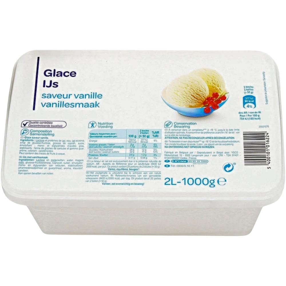 [732946] Crème Glacée Vanille en Bac Carrefour Simpl 2l