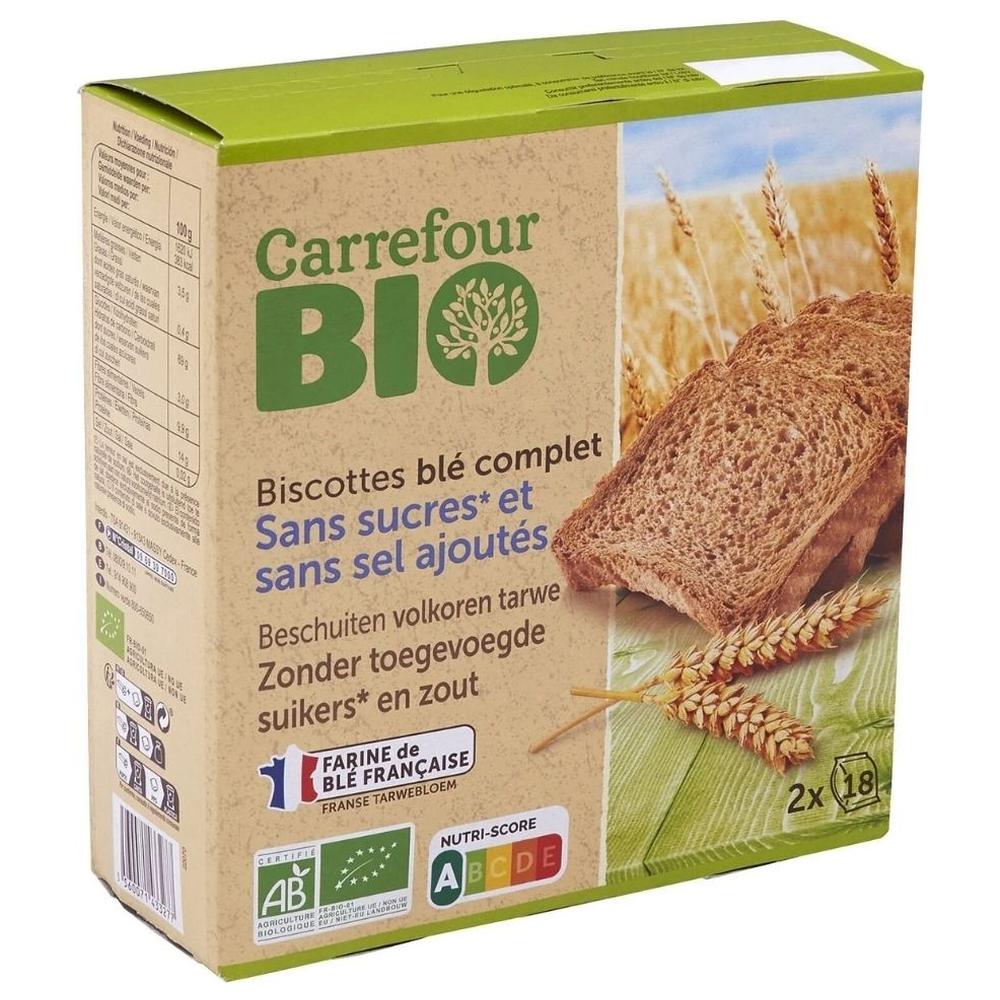 Bio Biscuit Blé Complet Sans Sucre Ajouté Carrefour 300g