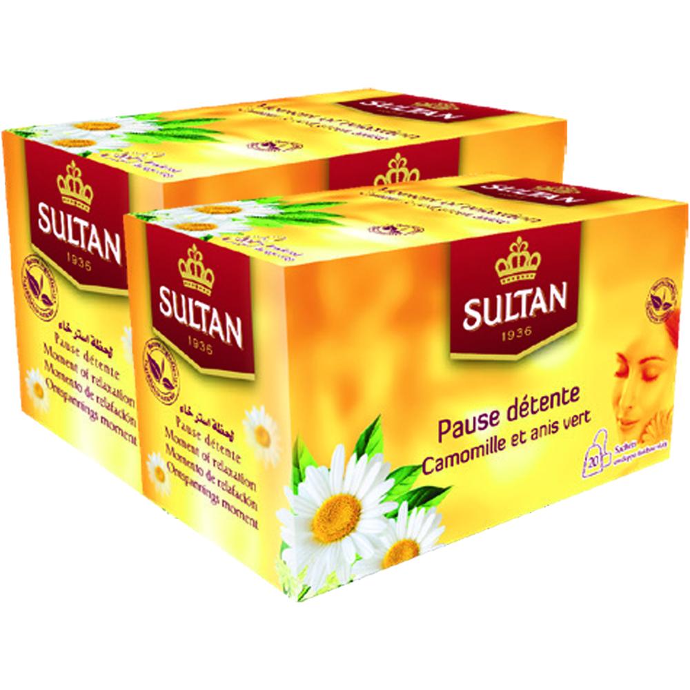 Lot de 2 Infusions Pure Camomille du Rif Sultan 20 unités 1,4g (2ème à -50%)