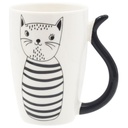 Mug Porcelaine Chat Rayé Kasa 38cl
