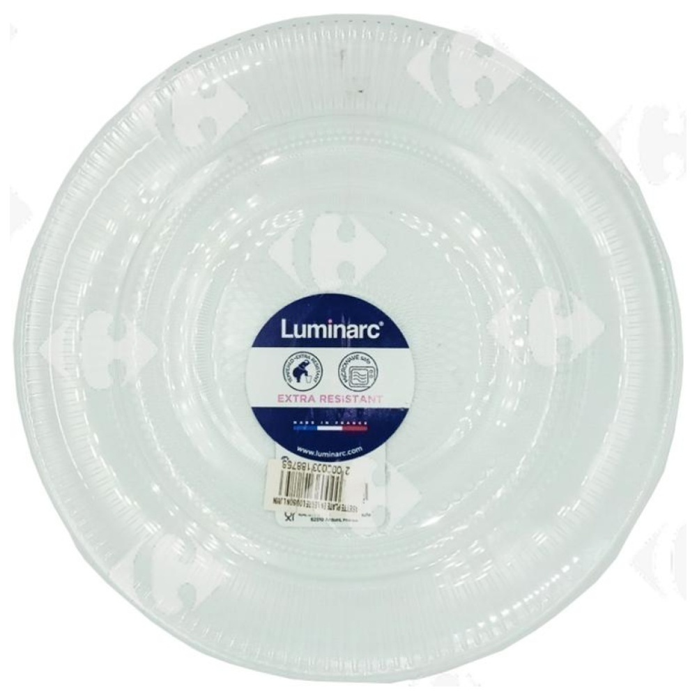 Assiette Plate en Verre Louison Luminarc 25cm.