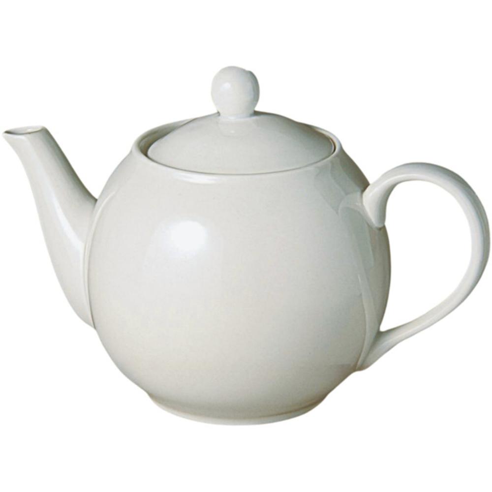 [550245] Théière en Porcelaine avec Boule Flandre Blanche Petit Modèle
