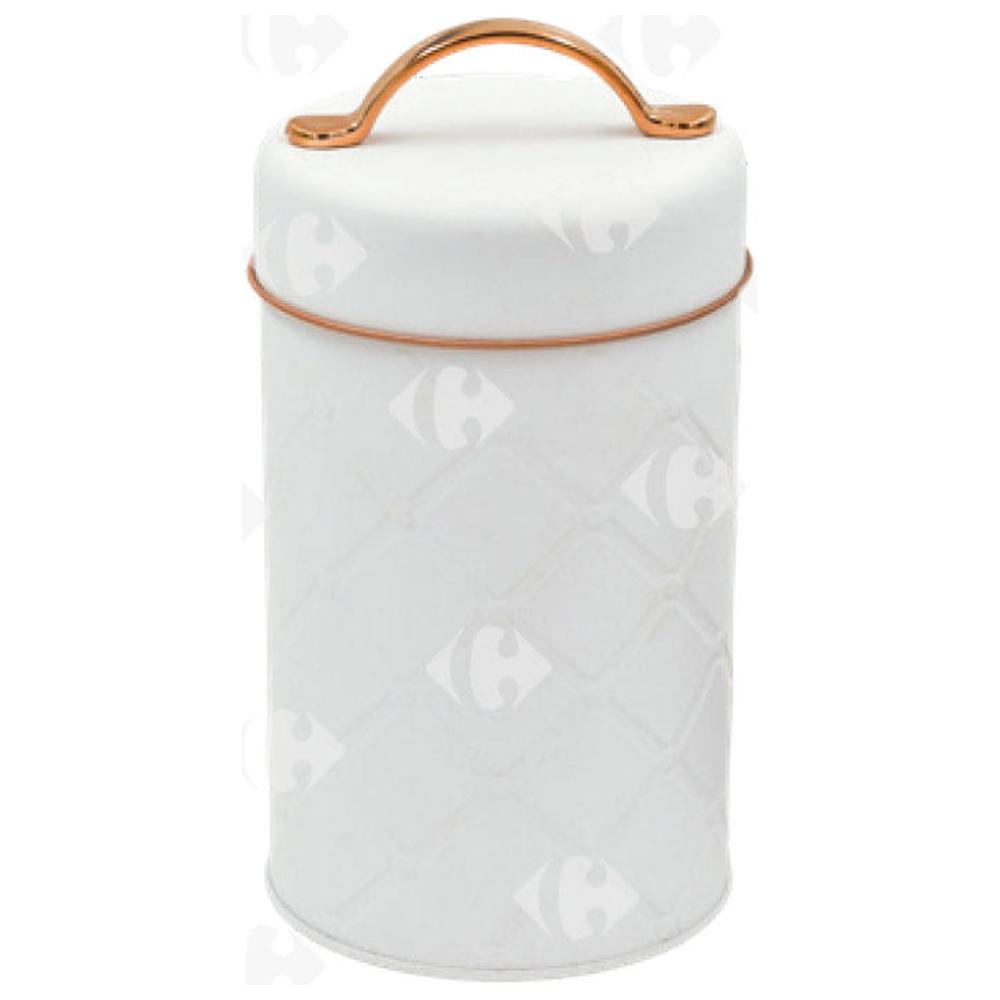 [674555] Boîte de Rangement avec Anse Metal Blanc.