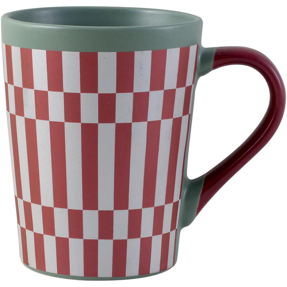 Mug en Porcelaine Rayé Rouge Graph Kasa 35cl
