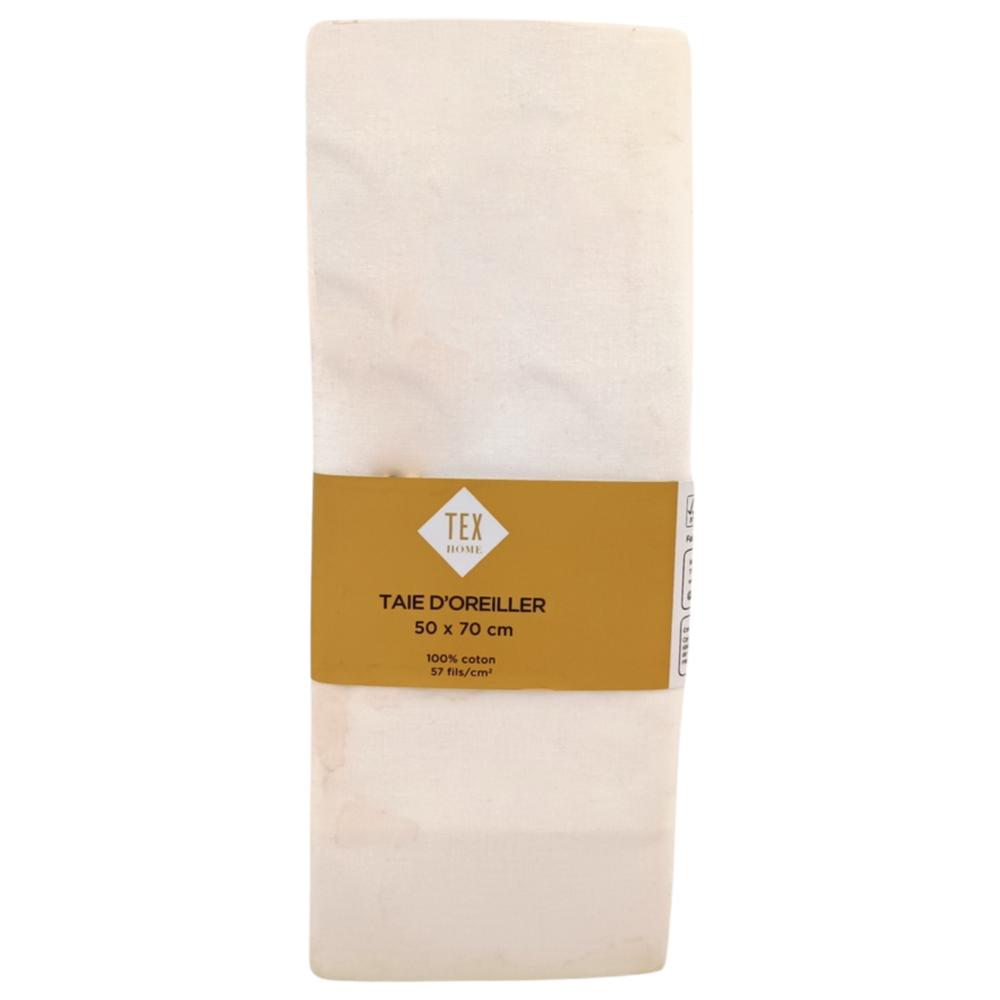 Taie Oreiller Blanc Tex Home 50x70cm.