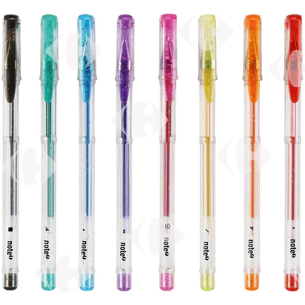 Stylo Roller Gel Pailleté Note 1mm 8 unités