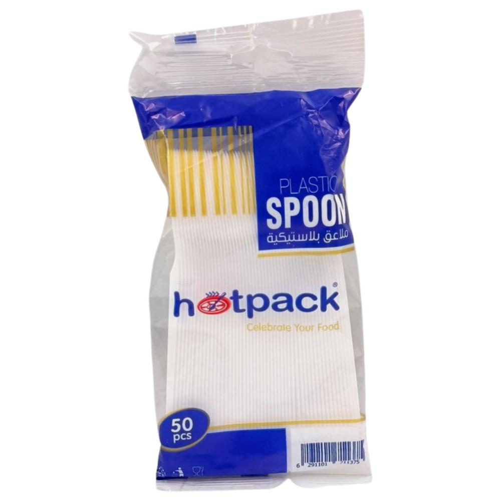 [693952] Pack Cuillères en Plastique Blanc 50 unités.
