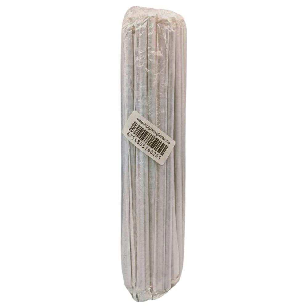 Paille en Plastique Blanche 50 unités.