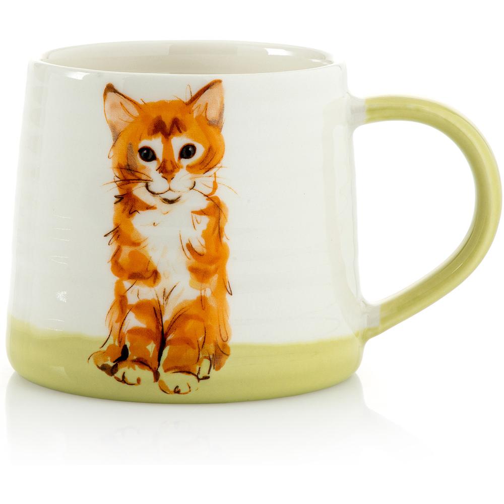 [710881] Mug en Porcelaine Chat Vert Kasa 35cl