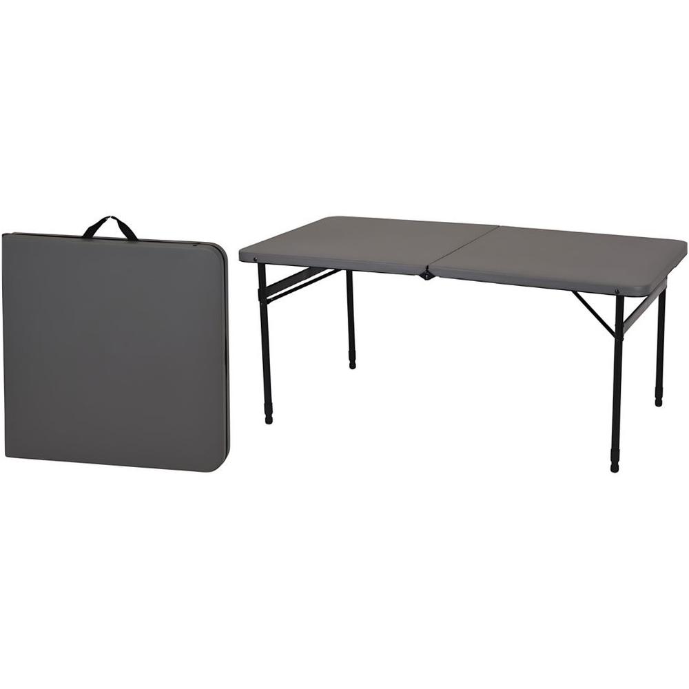 Table Pliable Gris Foncé en Acier 122x61cm