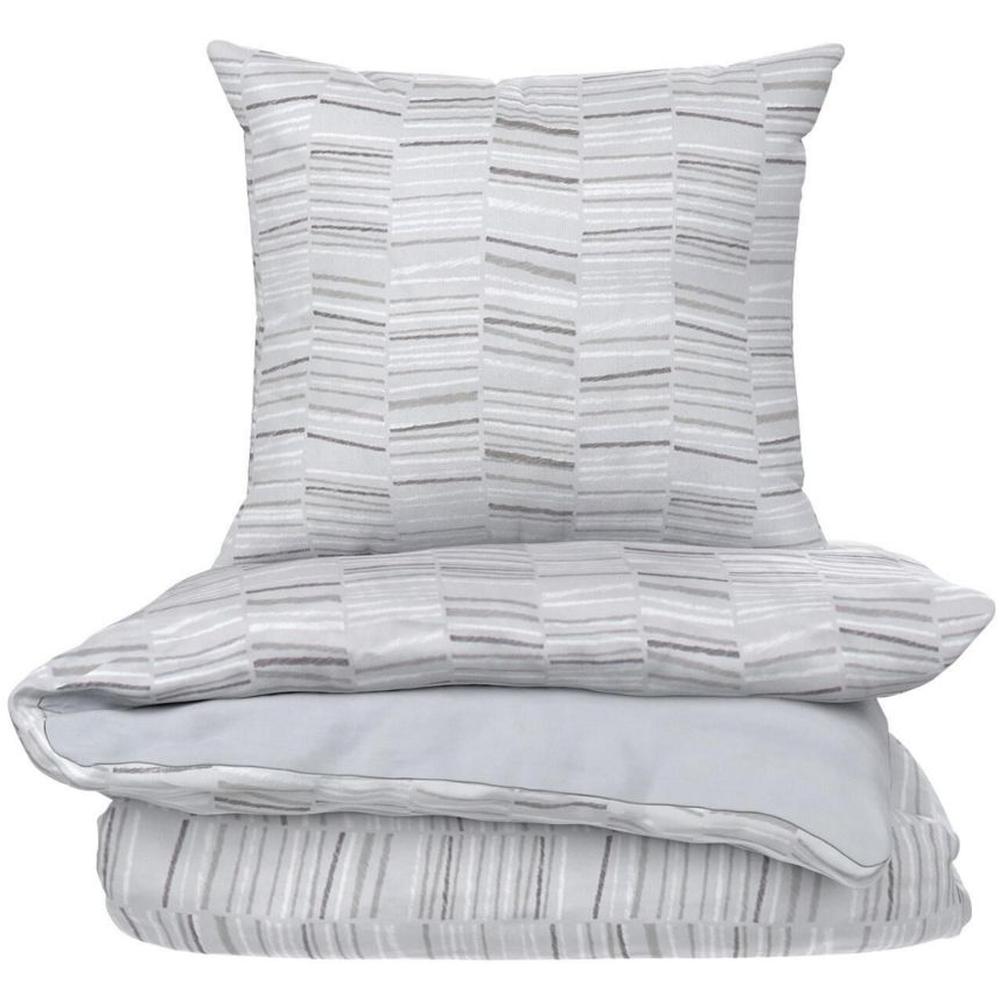 Parure de Lit 200x200cm Microgabi Gris avec Housse de Couette + 2 taies d'Oreiller Tex Home60x60cm