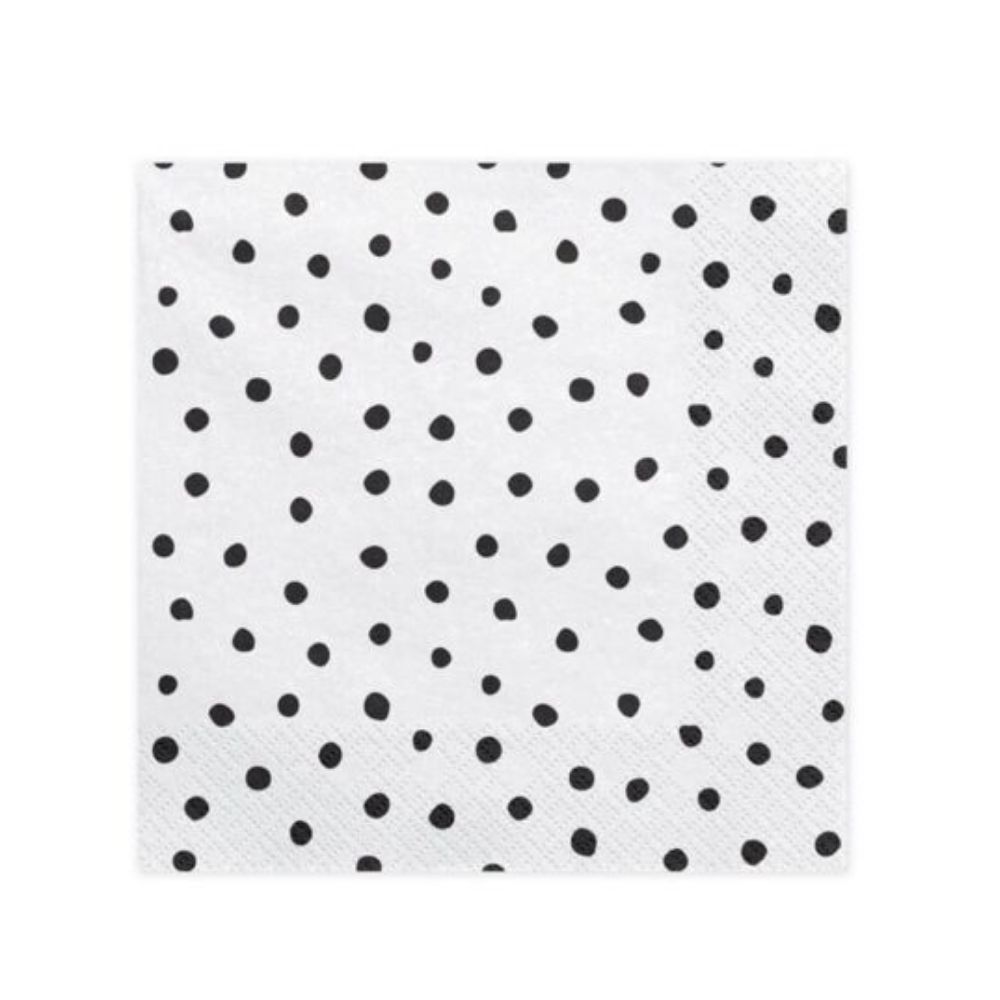 [635328] Serviette en Papier Mini Pois Gris 33x33cm