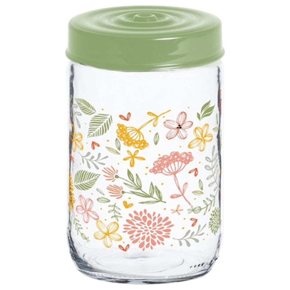 Bocal en Verre Décoré Botanique 66cl
