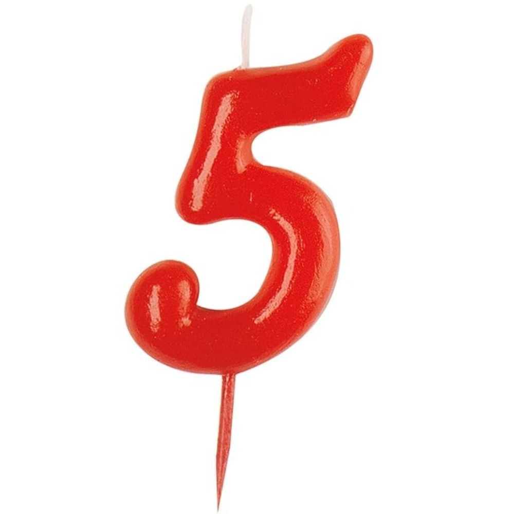 [574517] Bougie d'Anniversaire Rouge Numéro 5