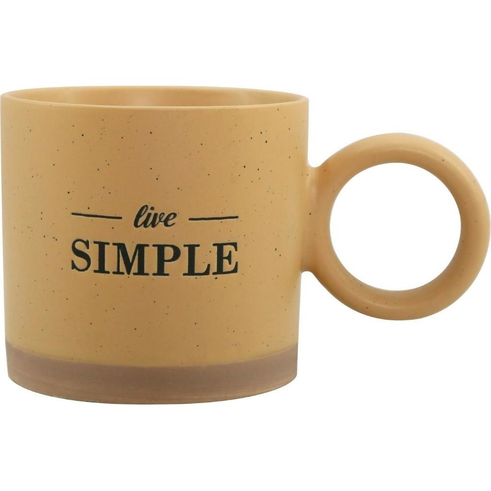 [722640] Mug Porcelaine Live Simple Jaune Kasa 37 cl