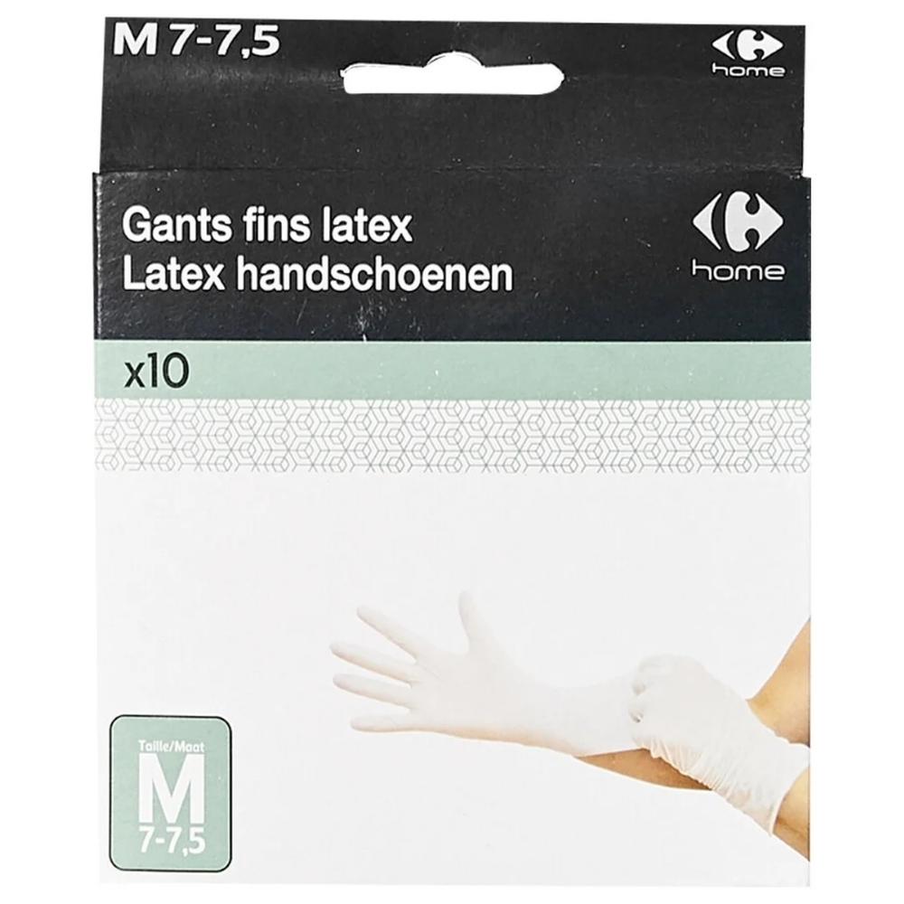 [690121] Gants en latex Carrefour 10 pièces