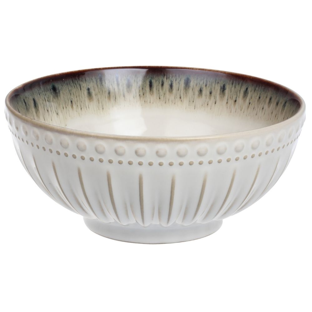 [730499] Saladier Kasa en Porcelaine Blanche Côtelé 20cm