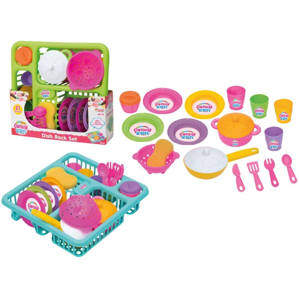 [715858] Ensemble de Support à Vaisselle Candy & Ken 30x7x29cm