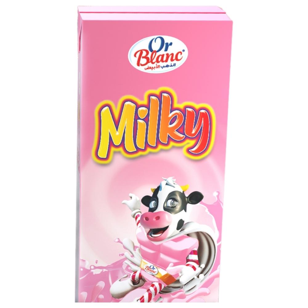 [716835] Lait Aromatisé Milky Fraise Or Blanc 200ml