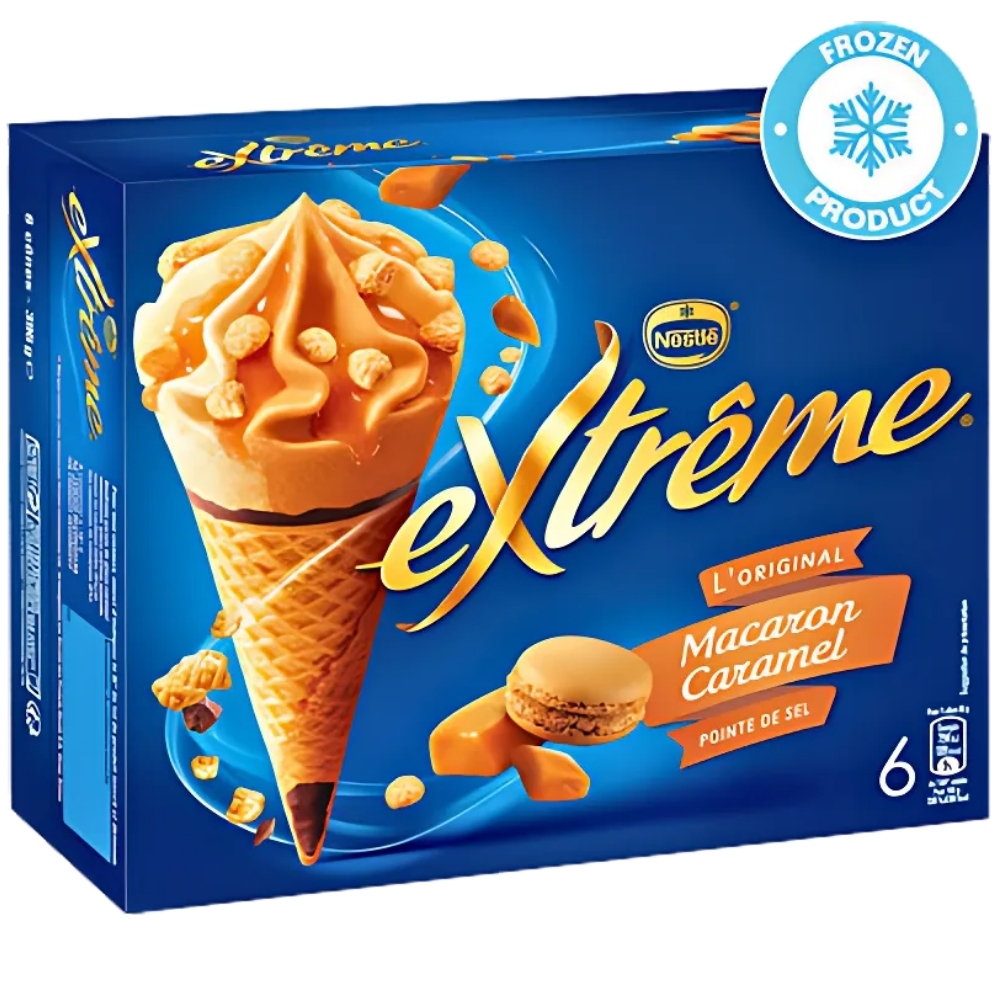 [734295] Pack Cornet Extrême Macaron Caramel Nestlé 110ml 6 unités