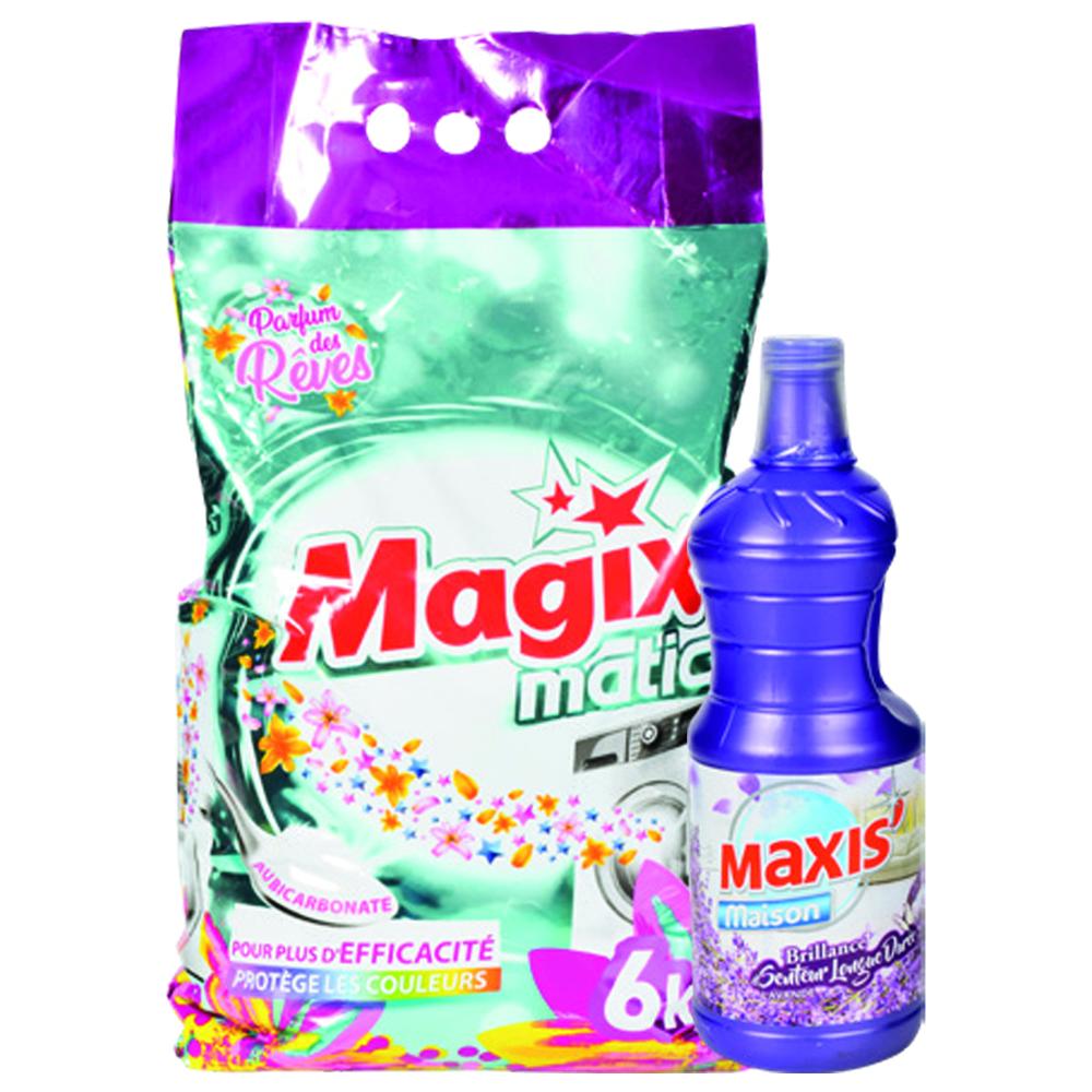 [689239] Lot Lessive Matic Magix 6kg + Nettoyant Lavande Maxis 1L