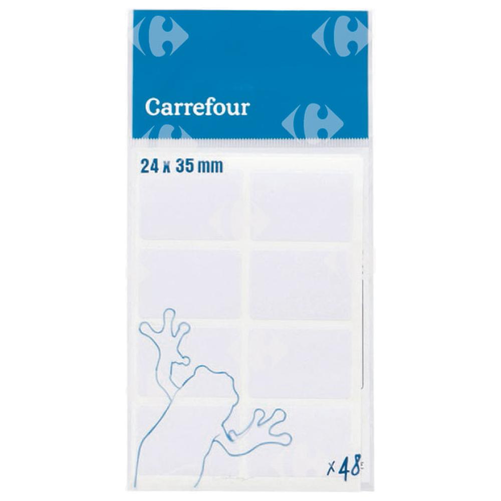 [316363] Pochette des Étiquettes Blanches 24x35mm Carrefour 48 unités