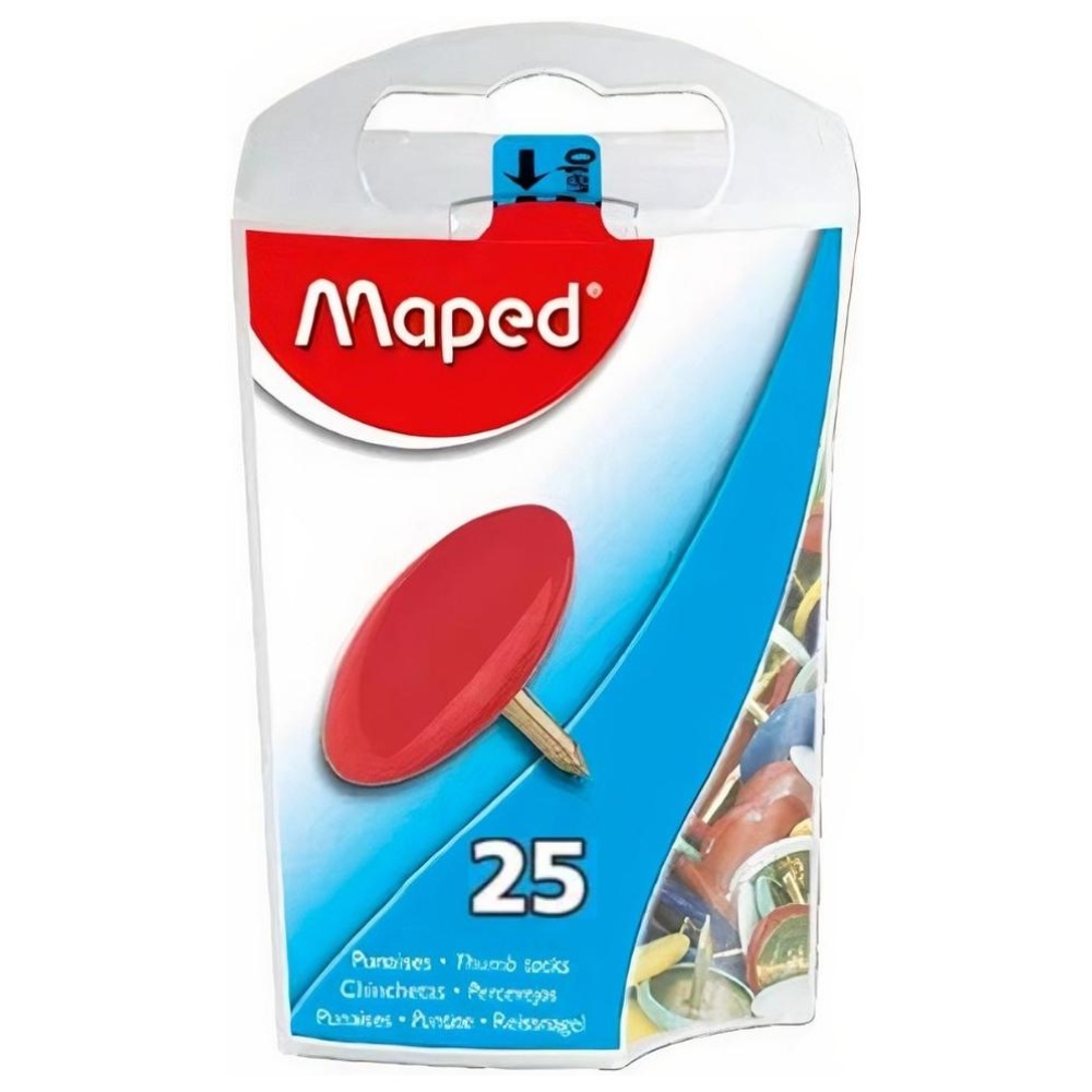 [370031] Punaises Maped Colorées Recouvertes de Plastique 25 Piéces