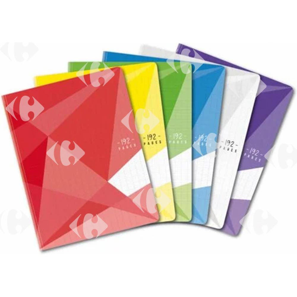 [647946] Cahier Polypro Grands Carreaux 192 pages 17x22cm Carrefour 90g