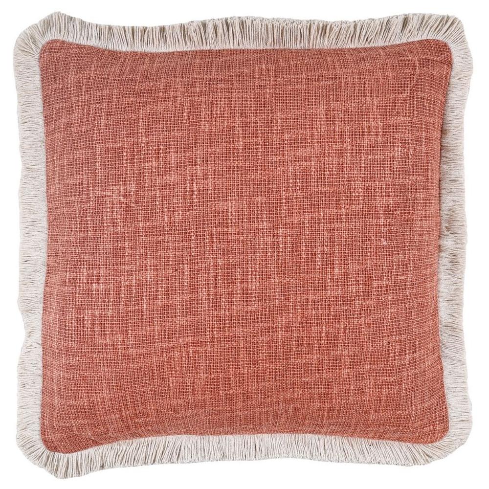 Coussin Carré Terracotta à Franges Kasa 45x45cm 
