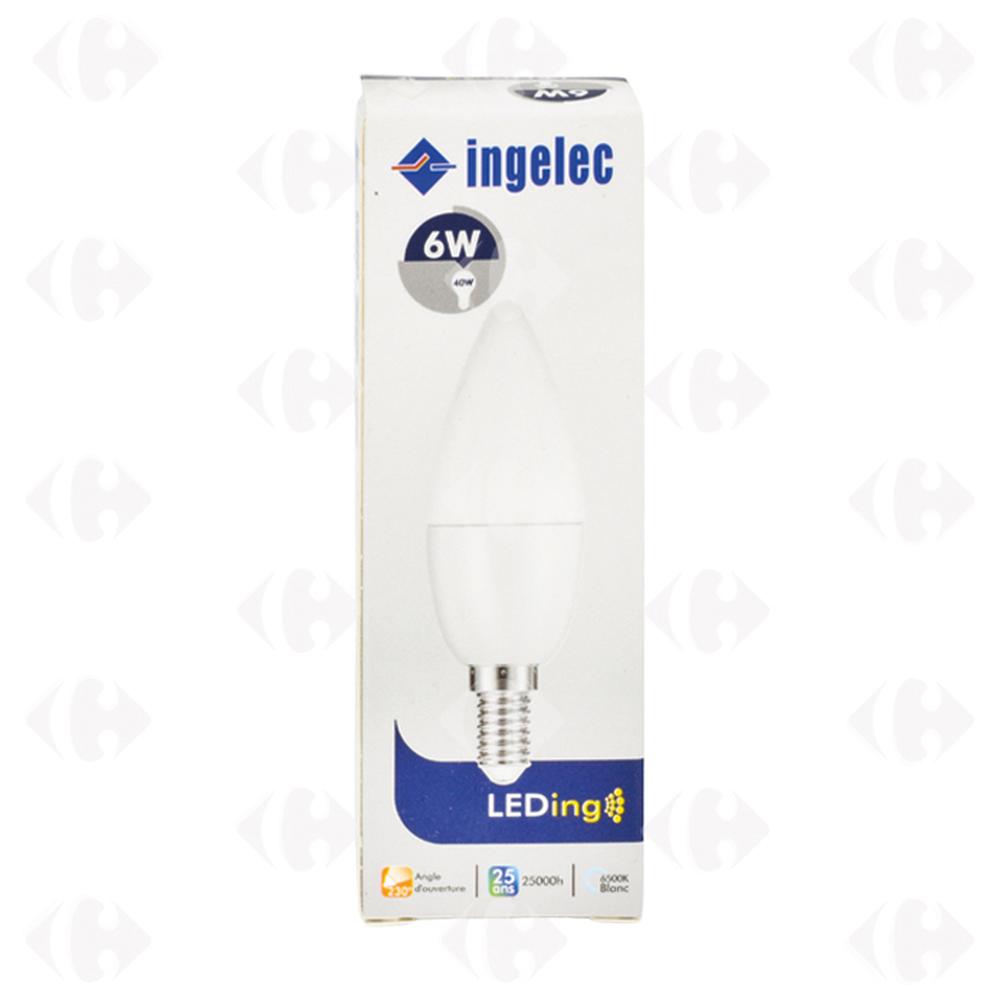 [564254] Lampe Led Flamme Pour Lustre 6W E14 Lumière Blanche Ingelec.