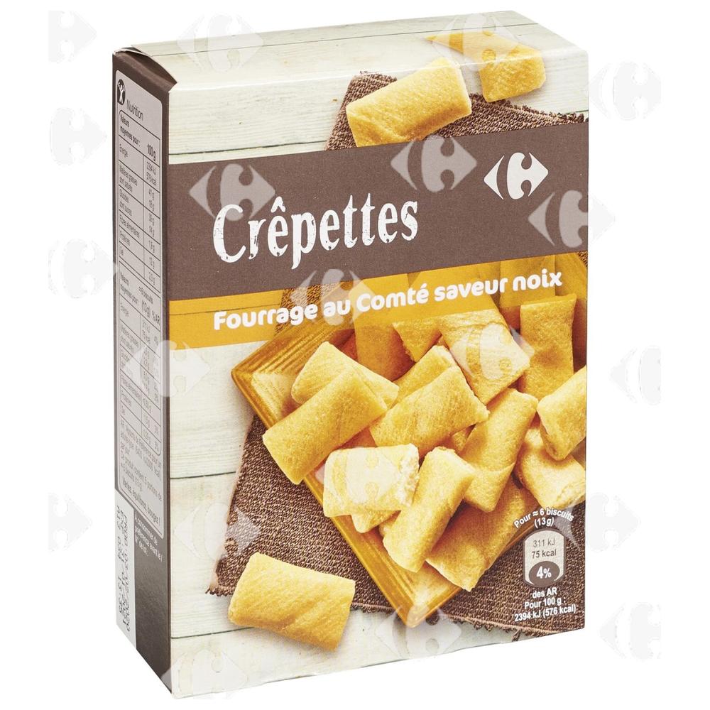 Biscuits Apéritifs Crêpettes au Comté Saveur Noix CARREFOUR
