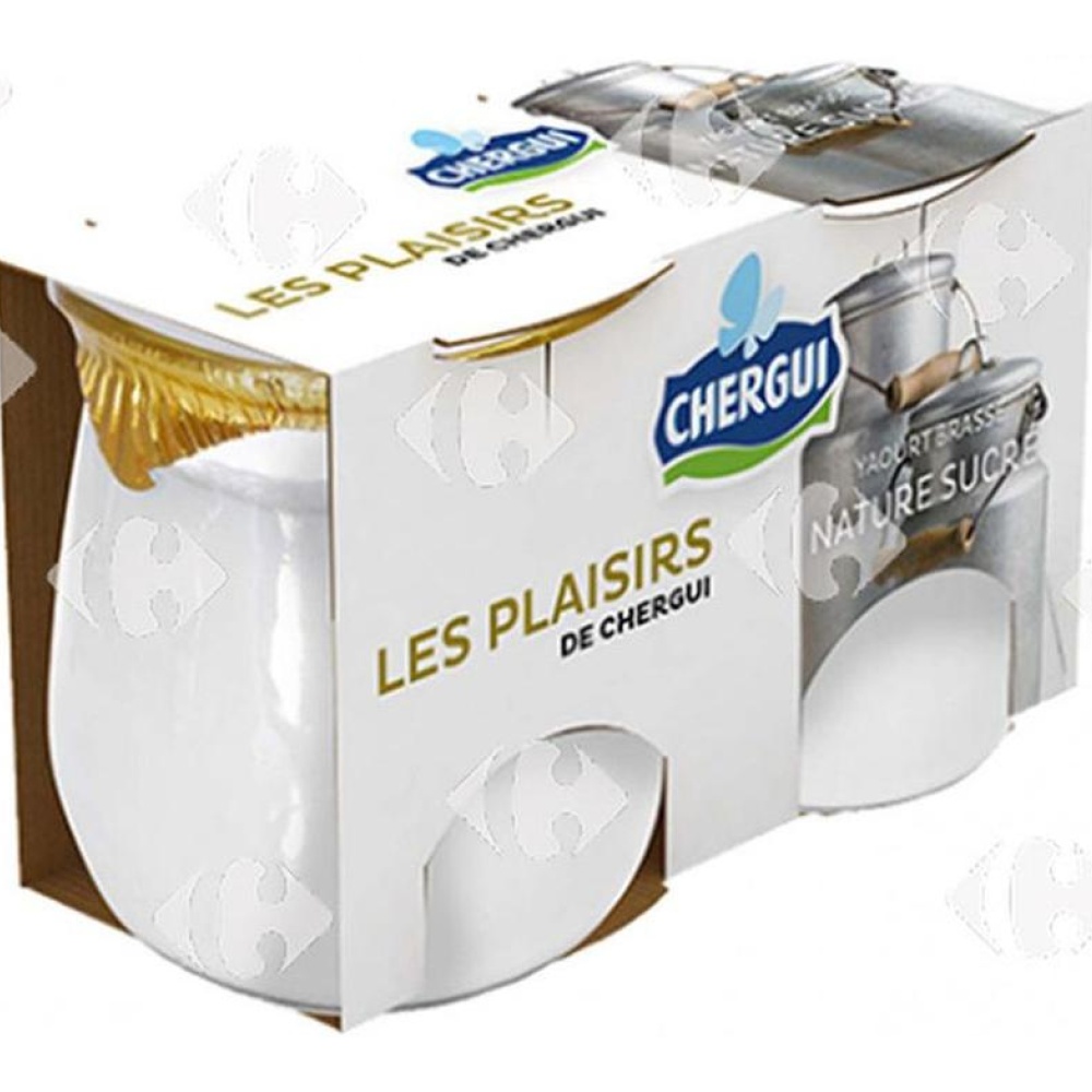 [506159] Yaourt Brassé Nature Sucré Les Plaisirs de Chergui 2x125g
