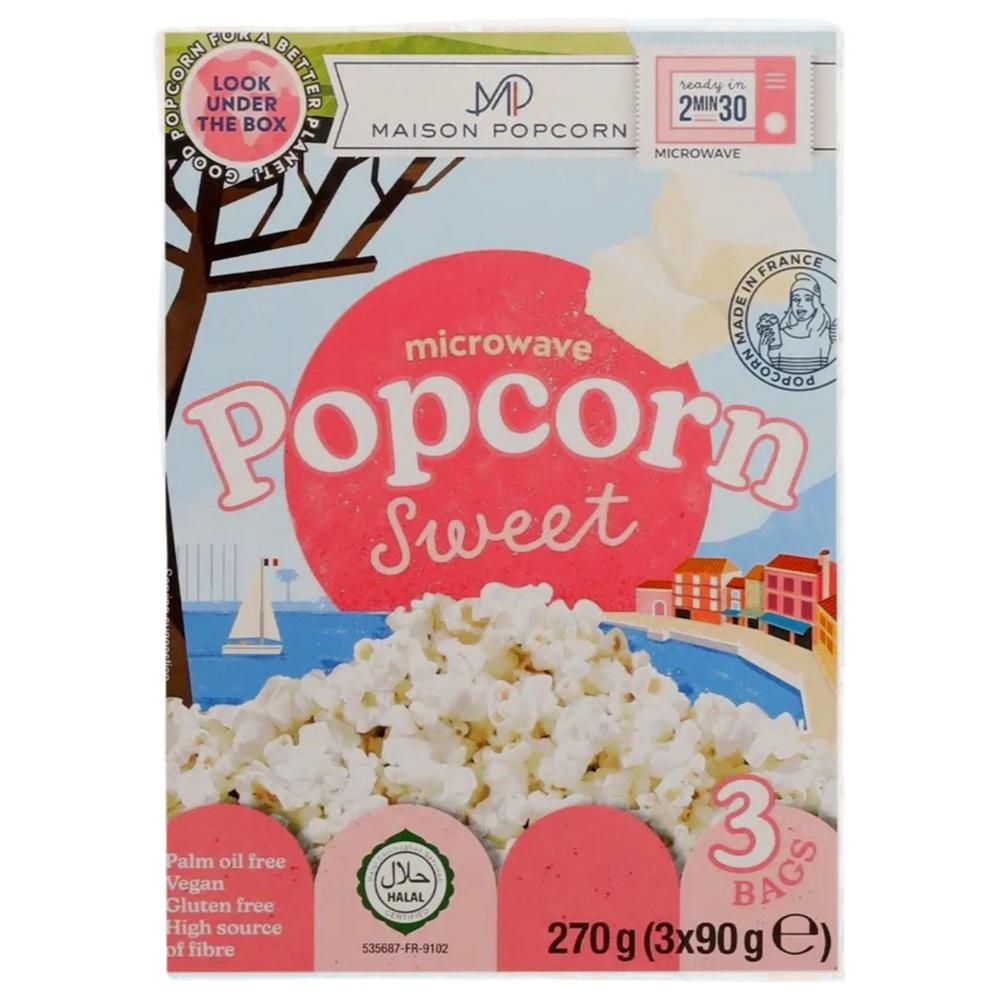 Pack Pop corn Sweet Maison Popcorn 270g (3x90g)