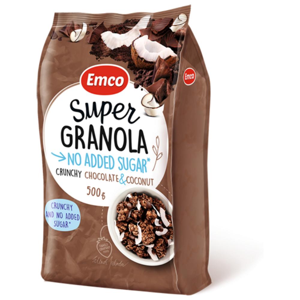 [710030] Céréales Super Granola au Chocolat et Noix de Coco Emco 500g