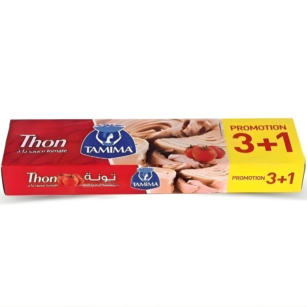 [644593] Lot de Thon à La Sauce Tomate Tamima 3x80g +1 Gratuit