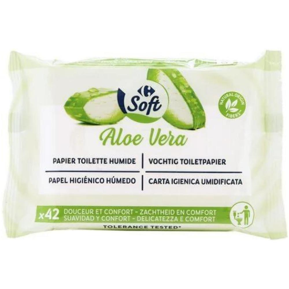 Papier Toilette Humide Aloe Vera Carrefour Soft 42 unités