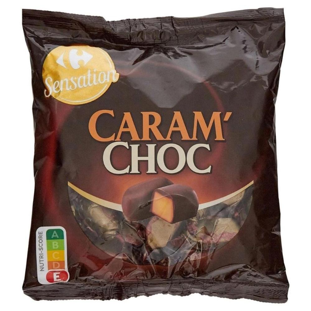 [613449] Caramel Enrobés au Chocolat Carrefour Sensation 280g