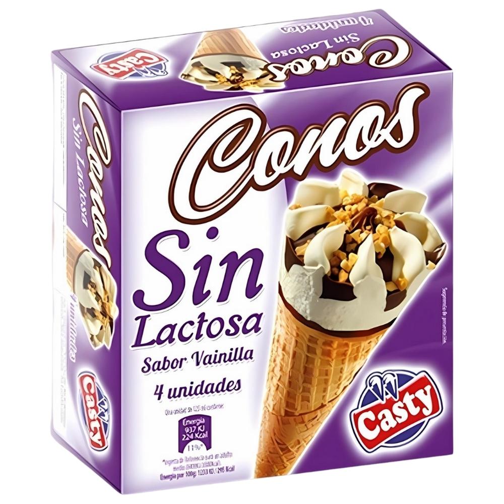 [714591] Pack Glace Cone Vanille Sans Lactose Casty 4 unités 125ml