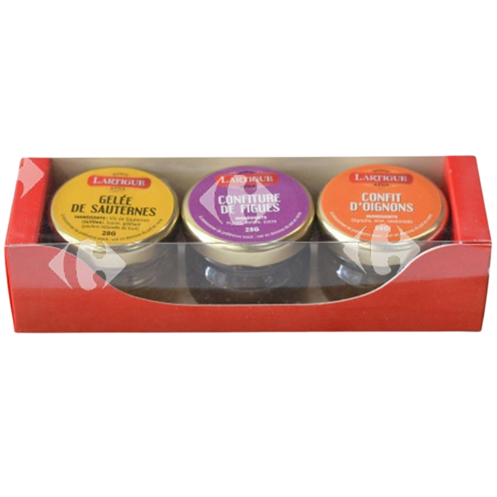 [672318] Coffret de 3 Mini Confits : Figue/Oignon/Sauternes Lartigue 150g