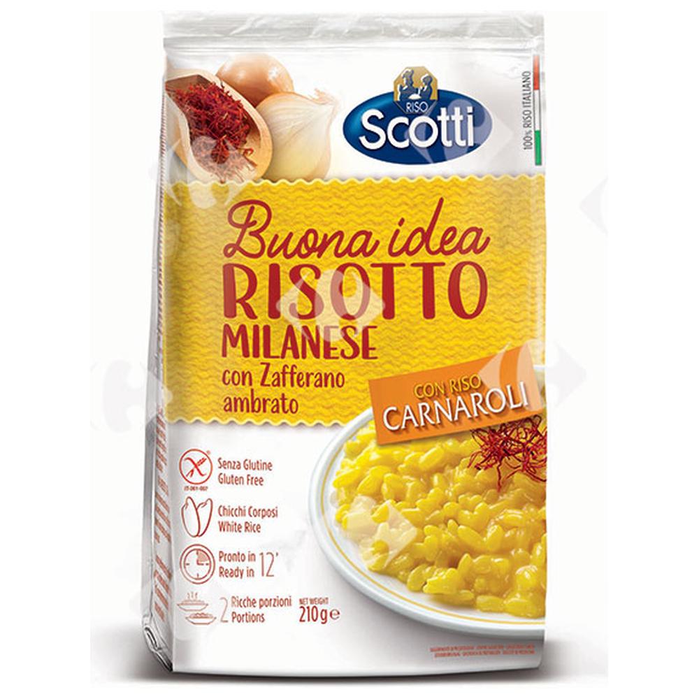 [628475] Riz Risotto Carnaroli Milanais au Safran sans Gluten Scotti 210g
