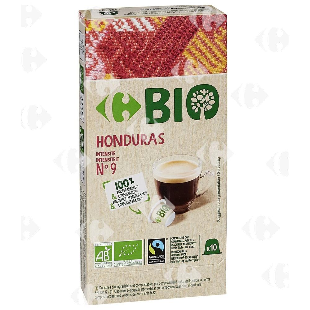 [657467] Café Capsules Compatibles Bio Honduras N°9 Carrefour Bio 10 unités