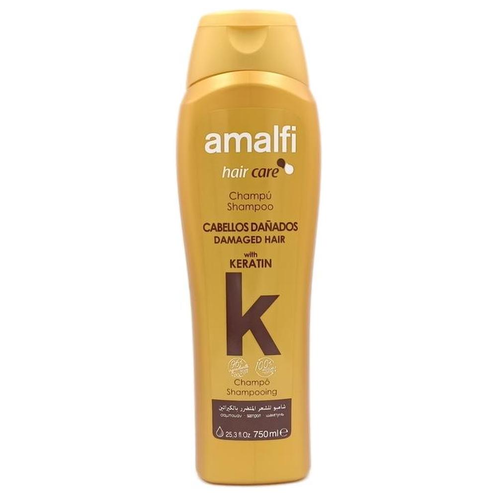 [665909] Shampooing Kératine & Argan Spécial Cheveux Abîmés Amalfi 750ml