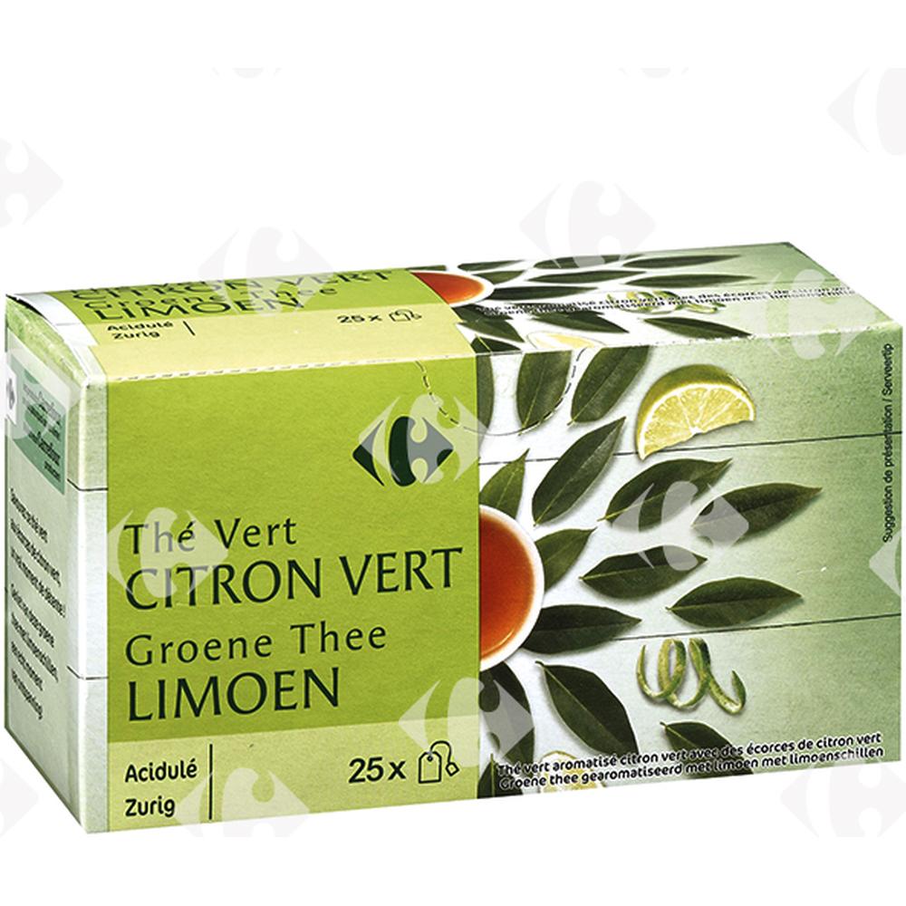 [532830] Thé Aromatisé au Citron Vert Carrefour 25 sachets