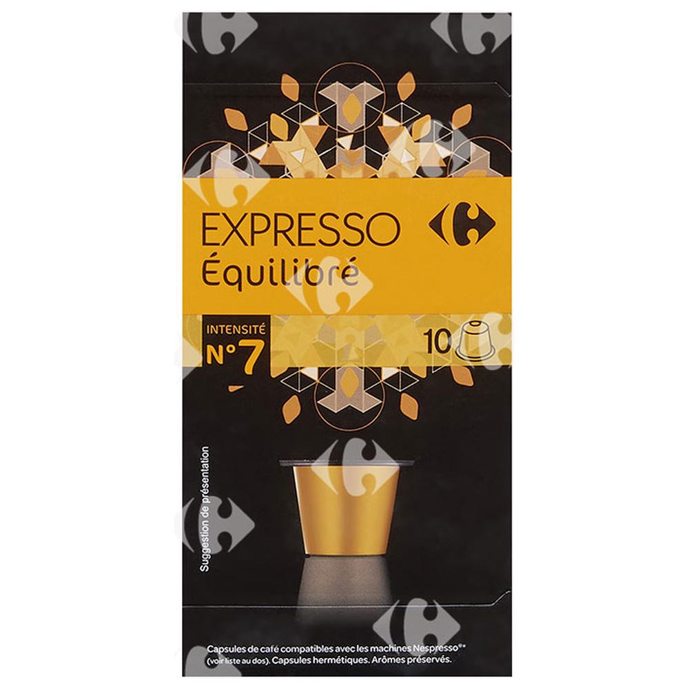 [532836] Café en Capsules Expresso Equilibré Carrefour N7x10
