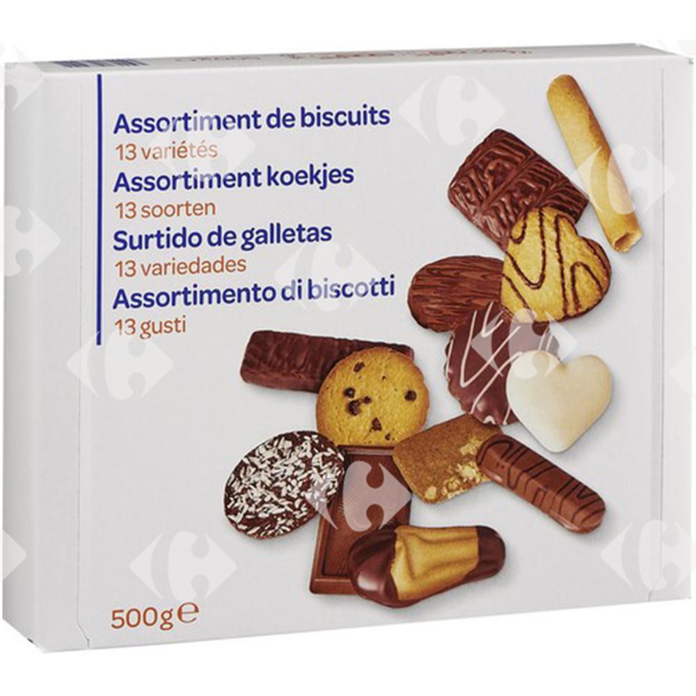 [185033] Assortiment de Biscuits 12 Variétés Carrefour Blanc500g