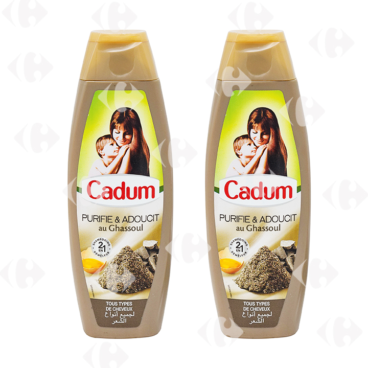 Pack De 2 Shampoings Cadum Ghassoul 190ml + Shampoing Cadum 190ml Gratuit