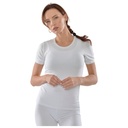 T-shirt Femme à Manches Courtes Col Rond avec Dentelle Blanc - Taille L