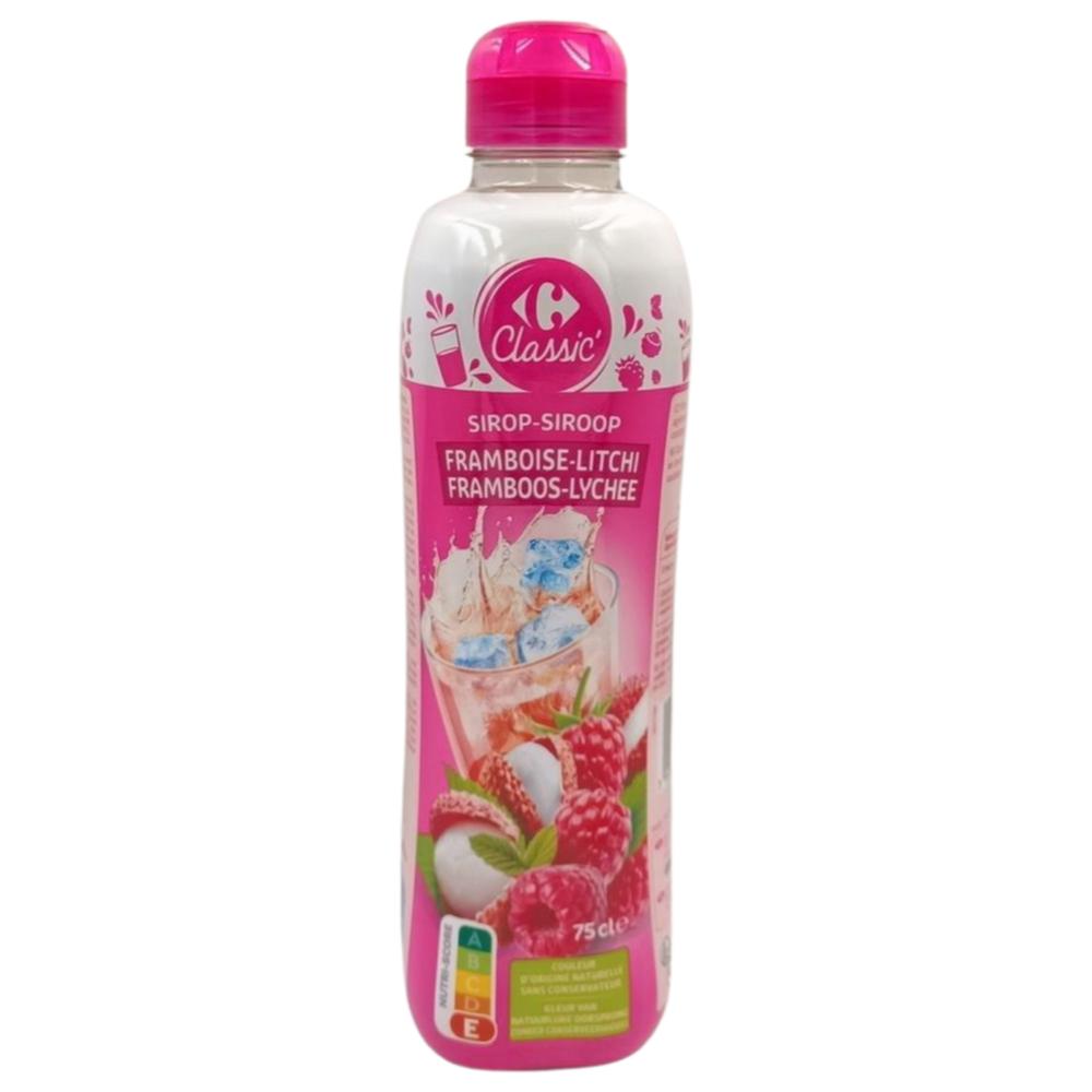 [709033] Sirop de Framboise Litchi Carrefour classic 75cl.
