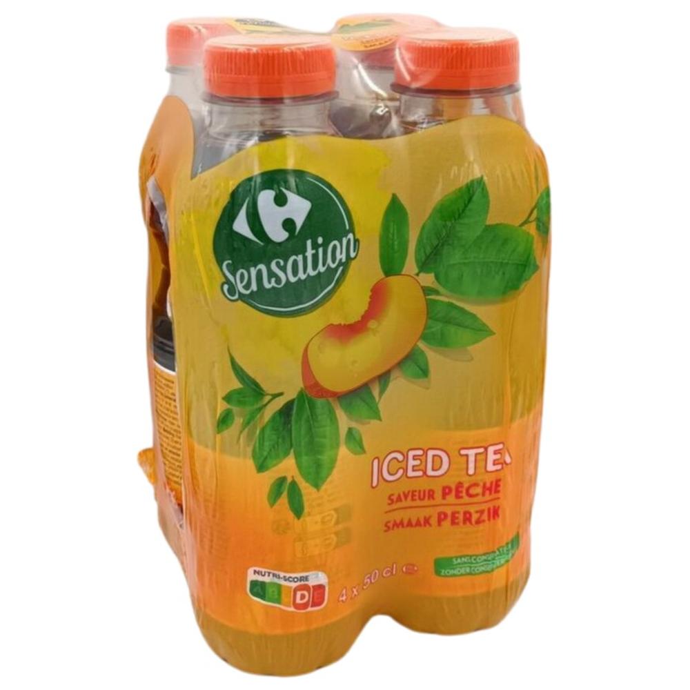 [709009] Thé Glacé Pêche Carrefour Sensation 4x50cl.