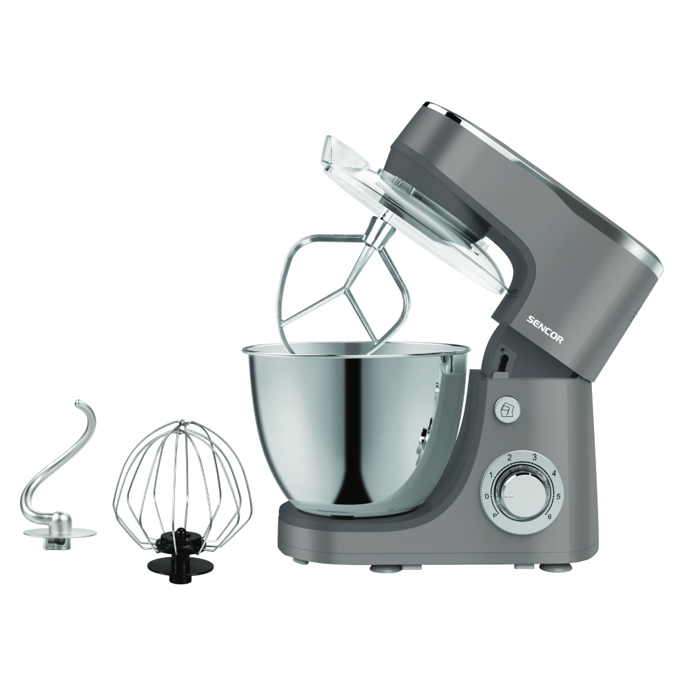 [698454] Pétrin 6 Vitesse Gris Sencor 5,5L 1300W.